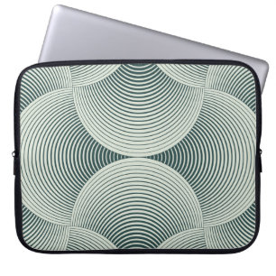 Abstract ornate geometric petals grid background. laptop sleeve