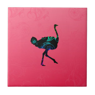 Abstract Ostrich Ceramic Tile
