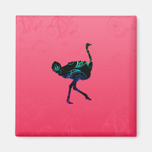 Abstract Ostrich Magnet