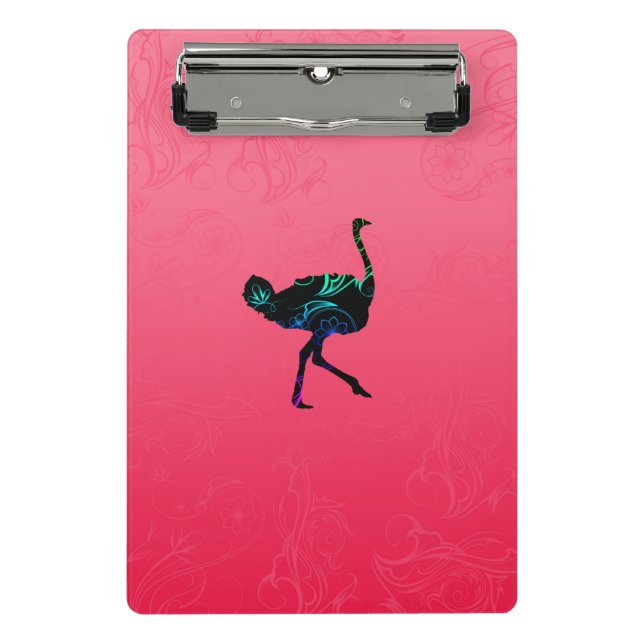 Abstract Ostrich Mini Clipboard (Front)