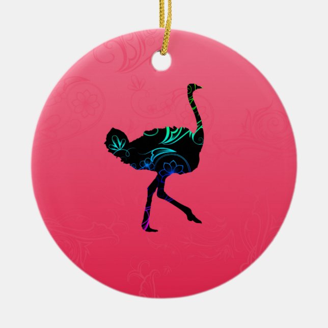 Abstract Ostrich Ornament (Front)