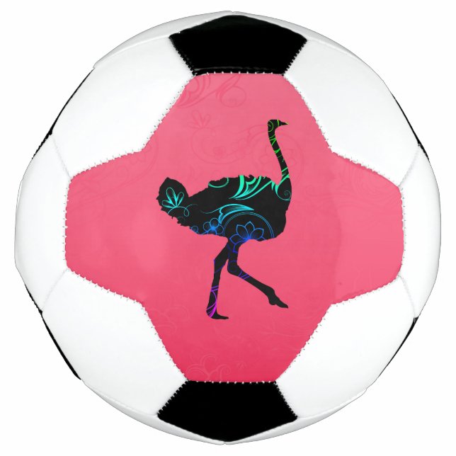 Abstract Ostrich Soccer Ball (Front)