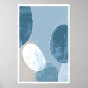 Abstract Oval Wall Art, Layered Shapes, Subtle Poster