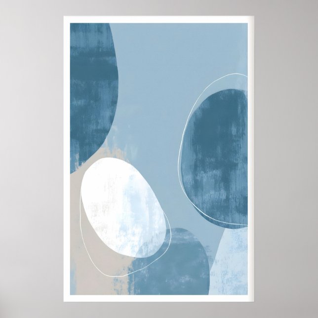 Abstract Oval Wall Art, Layered Shapes, Subtle Poster (Front)