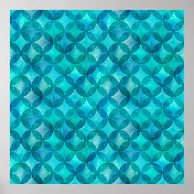 Abstract overlapping circles seamless pattern. Wat Poster (Front)