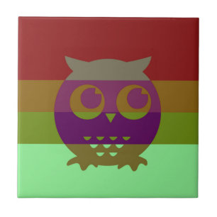 Abstract Owl Ceramic Photo Tile