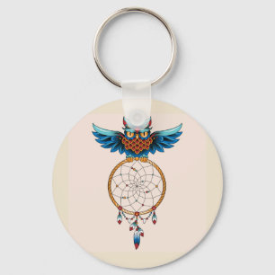 Abstract Owl Dream catcher  Key Ring