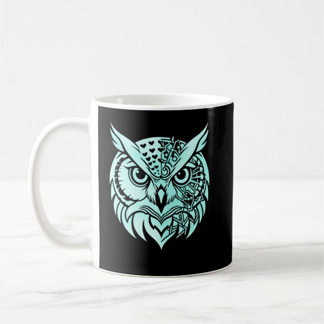 Abstract Owl Identity – Symbolic Observer Modern  Coffee Mug (Left)