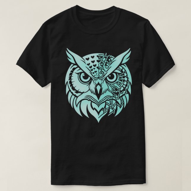 Abstract Owl Identity | Symbolic Observer Modern  T-Shirt (Design Front)