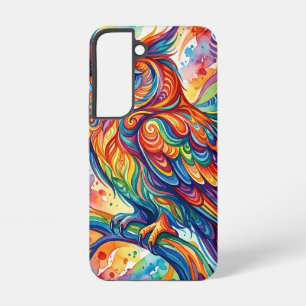 Abstract Owl Rainbow Watercolor Samsung Cases