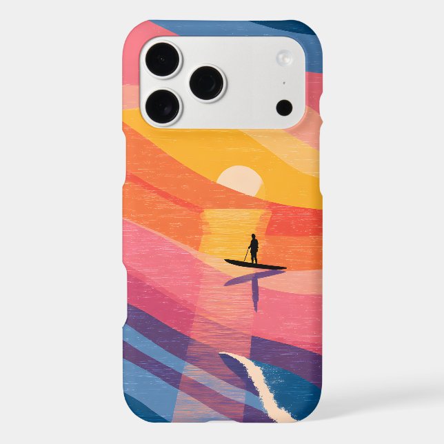 Abstract Paddle Board Sunset Wrap iPhone Case (Back)