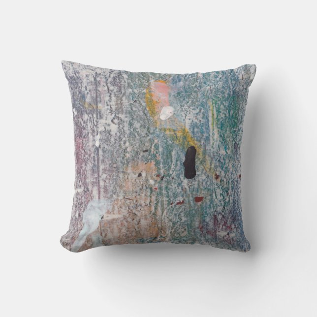 Abstract paint background. Artwork made of mixed m Cushion (Front)