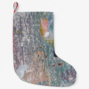 Abstract paint background. Artwork made of mixed m Small Christmas Stocking