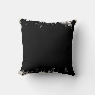 Abstract Paint Blotch Black And White Cushion