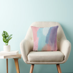 Abstract Paint Brush Strokes Design Colorful Cushion