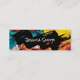 Abstract Paint Brush Strokes Mini Business Card