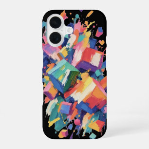 Abstract Paint Collision iPhone 16 Case