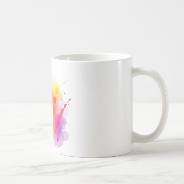 Abstract Paint Colour Ceramic Mug - Artistic and V (Right)