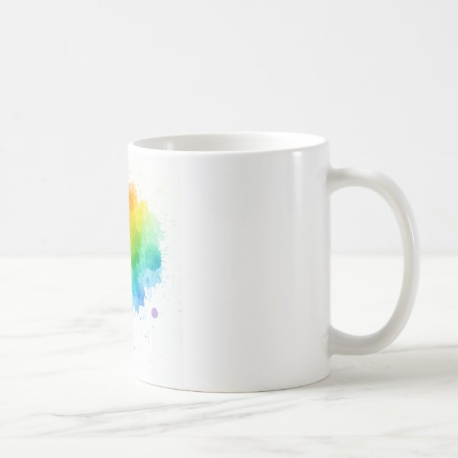 Abstract Paint Colour Ceramic Mug - Artistic and V (Right)