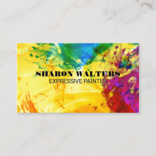 Abstract Paint Colourful Expressive Art Business Card