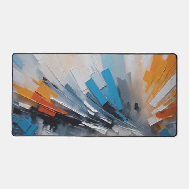 Abstract Paint Colours Artwork Desk Mat (Front)