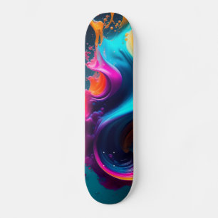 Abstract Paint Drip Skateboard