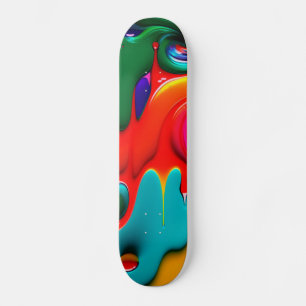 Abstract Paint Drip Skateboard