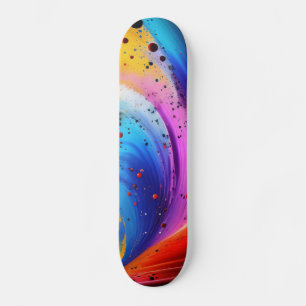 Abstract Paint Drip Skateboard