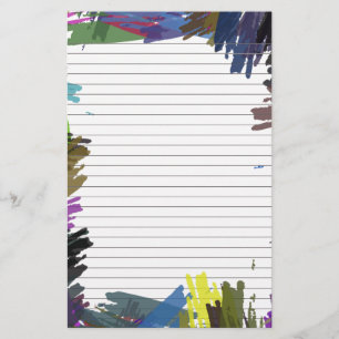Abstract Paint Lined Paper for Notes Stationery
