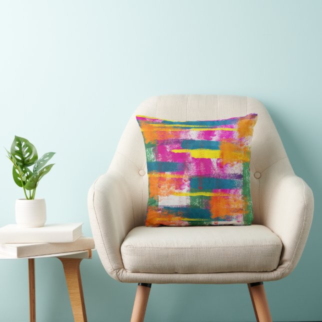 Abstract Paint Pattern Cushion (Chair)