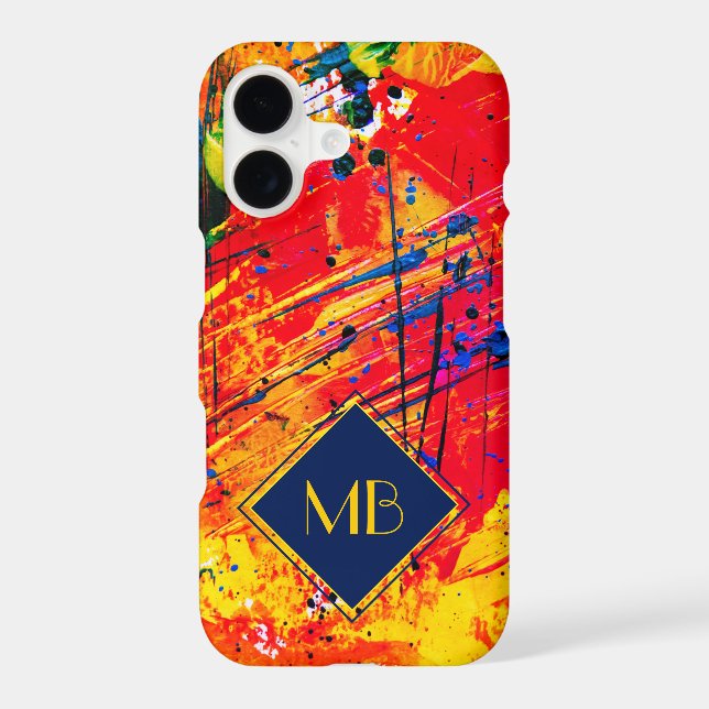 Abstract Paint Rich Coloured Splash Monogram (Back)