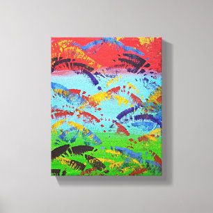 Abstract Paint Spatter Original Colorful ModernArt Canvas Print