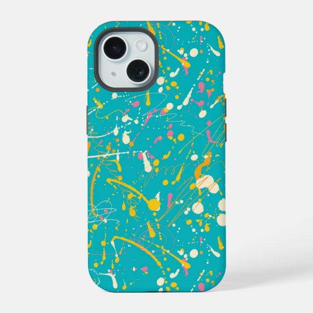 Abstract Paint Splash iPhone 15 Case (Back)