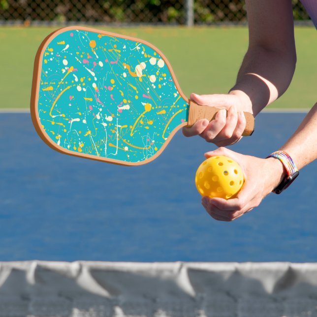 Abstract Paint Splash Pickleball Paddle (Insitu)