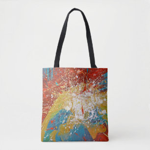 abstract paint splash tote bag