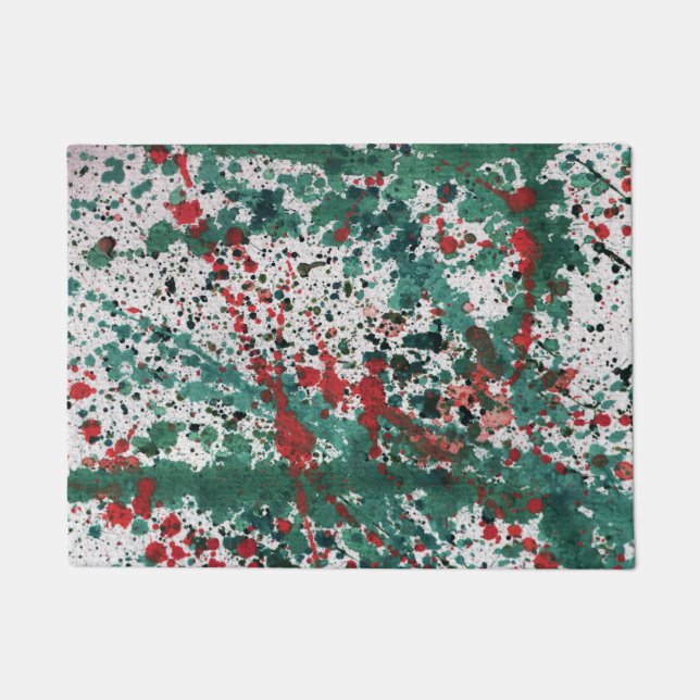 Abstract Paint Splashed Artistic Splashes          Doormat (Front)