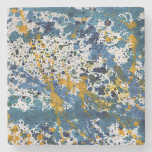 Abstract Paint Splashed Artistic Splashes Stone Coaster
