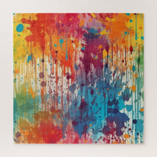 Abstract Paint Splats Multicolored Jigsaw Puzzle