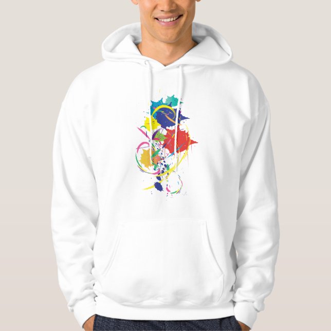 Abstract Paint Splatter Art Modern Cool.ai Hoodie (Front)