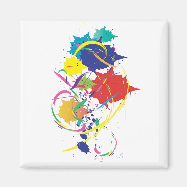 Abstract Paint Splatter Art Modern Cool.ai Magnet (Front)