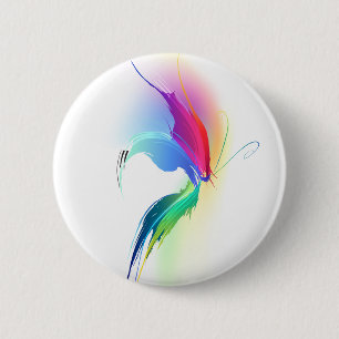 Abstract Paint Splatter Butterfly 6 Cm Round Badge