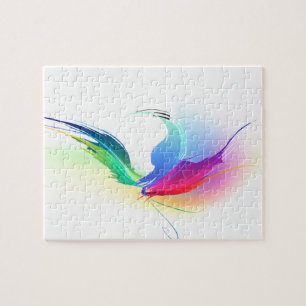 Abstract Paint Splatter Butterfly Jigsaw Puzzle