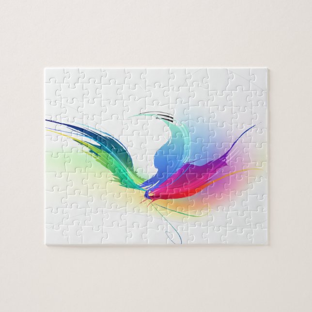 Abstract Paint Splatter Butterfly Jigsaw Puzzle (Horizontal)