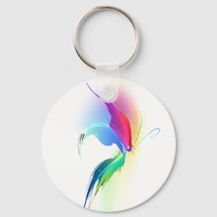 Abstract Paint Splatter Butterfly Key Ring
