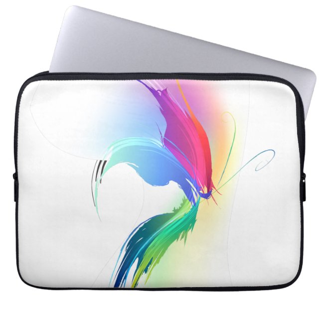 Abstract Paint Splatter Butterfly Laptop Sleeve (Front)