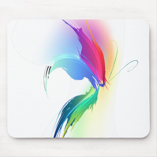 Abstract Paint Splatter Butterfly Mouse Pad (Front)