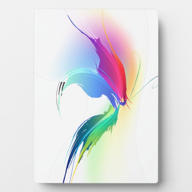 Abstract Paint Splatter Butterfly Plaque (Front)