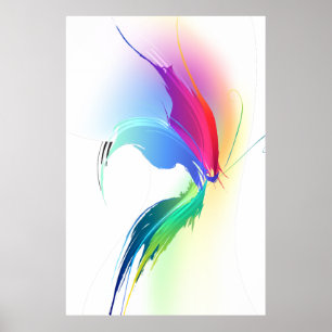 Abstract Paint Splatter Butterfly Poster