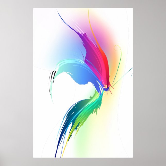 Abstract Paint Splatter Butterfly Poster (Front)