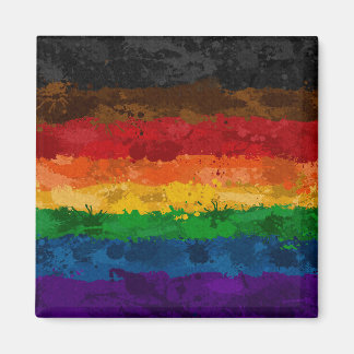 Abstract Paint Splatter Inclusive Rainbow Flag Magnet